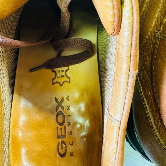 Geox Respira Men’s US 9 Symbol Man cognac brown cotto leather stylish shoes - Picture 6 of 7